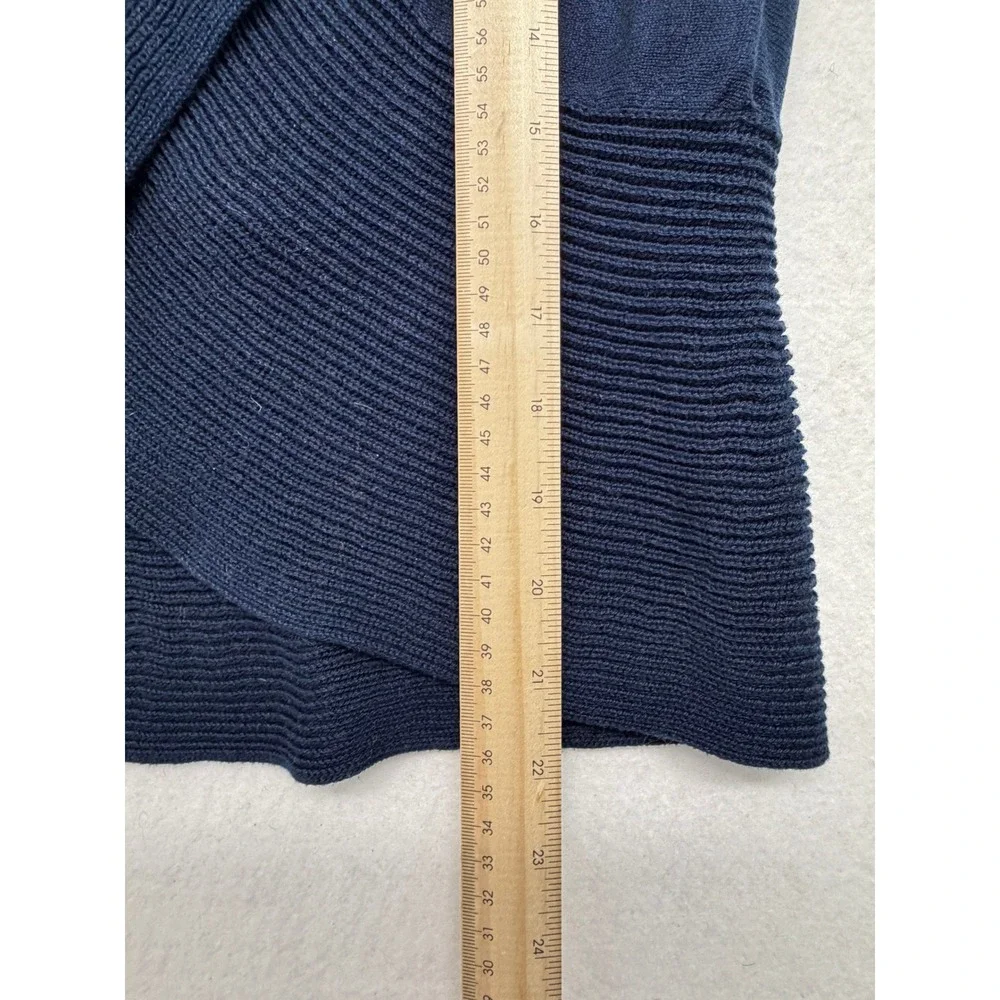 Ralph Lauren Navy Blue 100% Cotton Open Front Shawl Cardigan Sweater M